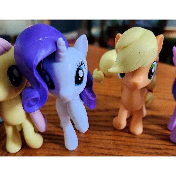 Lot of 5 My Little Pony MLP PVC Action Figures Fluttershy Rainbow Dash Rarity - Picture 3 of 7